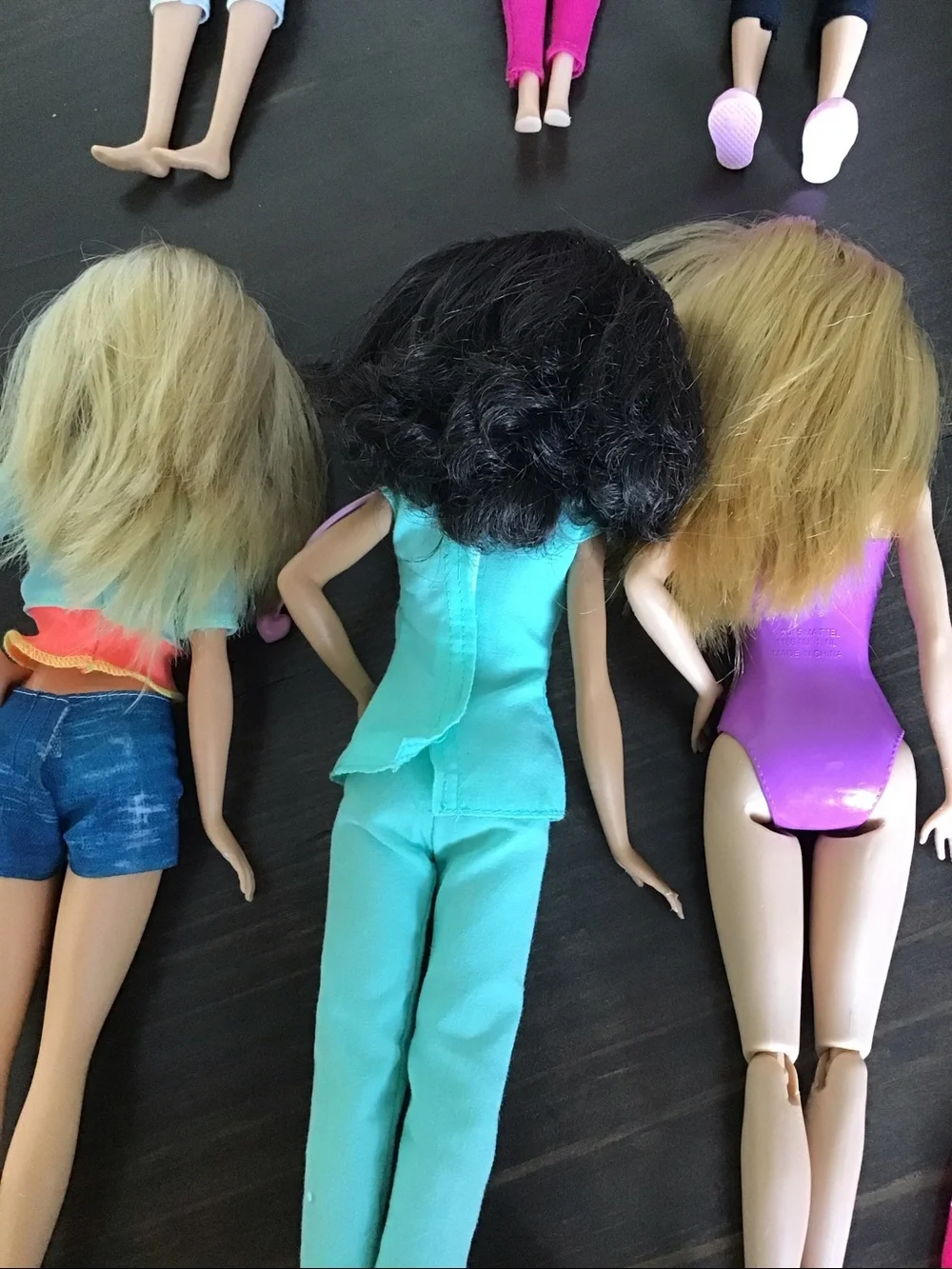 Lot of 7 Barbies: Career doll/Dolphin surf/+more+clothes.